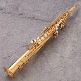 Gold Bb professionelles Sopransaxophon YSS-875EX originales Eins-zu-eins-Struktur-Stil aus vergoldetem Messing-Saxophon