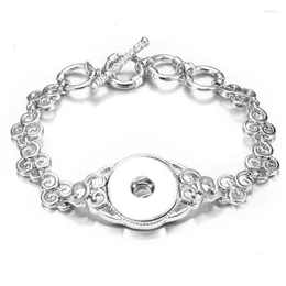 Charm-Armbänder, hochwertig, antik versilbert, Vintage-Blumen-Ketten, Schnapparmband, Armreifen, passend für 18 mm Knöpfe, DIY-Schmuck, Fawn22