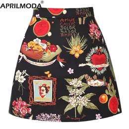 Algodão y2k verão mini saia harajuku lápis praia streetwear vintage preto floral impressão curta uma linha saia falda corta 220322