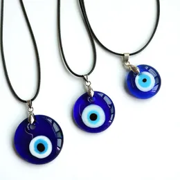 Leder Ketten Evil Eyes Anhänger Halskette Für Frauen Männer Glas Türkei Evil-eye Glück Halskette Choker Schmuck Zubehör