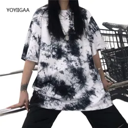 Tie Dye Print T Shirt Women Tops Tees Oneck Short Sleeve Female TShirt Streetwear Oversized Womens Top Casual Tshirt 220615