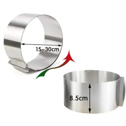 1 pz retrattile in acciaio inossidabile cerchio mousse anello set di strumenti di cottura stampo per torta dimensione dello stampo regolabile bakeware 15 30 cm 6 12 pollici 220601