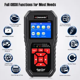 New Konnwei KW850 OBD2 Car Diagnostic Scanner Tools OBD 2 Auto Diagnostic Tool Check Engine Automotive Car Scanner Reader Czarny Szybka przesyłka