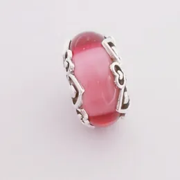 Rivela il tuo amore Fascino in vetro di Murano rosa 925 Charms in argento Pandora per bracciali Kit per la creazione di gioielli fai-da-te Perlina allentata Smalto in argento Chiaro CZ all'ingrosso 791159C00