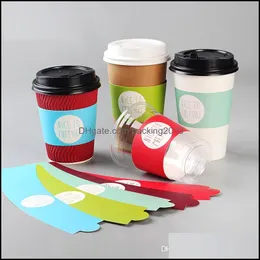 Packing Paper Office School Business Industrial 100 Pcs Disposable Cup Sleeve For Cups White Cardboard Coffee Tea Juice Adjustable Size Cu