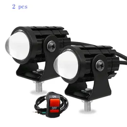 Moto Spotlight Projector Lens Dual Color mini LED Headlight giallo bianco Lampada da guida universale per camion SUV ATV auto Car