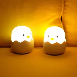 Luci notturne lampada a guscio di uova silicone switch touch leggero per bambini camera da letto decorativo maison letto a letto
