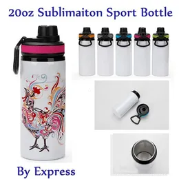 New!! Sublimation New 20oz aluminum Tumbler Sport Bottle Water Bottles with Handle Lids by E