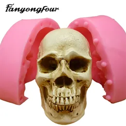 Halloween Stampo in silicone Teschio Sapone fai da te Candela Cioccolato Stampo 3D Horror Teschio Torta Strumento di decorazione T200523