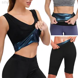 Body Shaper Set Sweat Bastu Vest Thermo Slimming Pants Fitness Belt Mage Control Midje Trainer Shapewear Workout Band Tank Top L220802