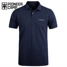 Camp Clothing Men Polo Рубашка для бизнеса повседневная сплошная мужская короткая рукава высококачественный чистый хлопок 220615