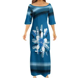 Fabrikspris kvinnor ganska söta klubb bodycon klänningar samoan puletasi polynesisk traditionell stam design klänning 2 bit set 220706