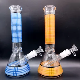 10 polegadas lindas mini vidros de água de água de vidro com imitação de fumantes de design de pano com fêmea de 18 mm feminino
