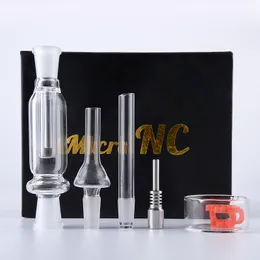 NC Nector Collector 키트 10mm 14mm 조인트 미니 파이프 티타늄 팁 손톱 DAB 짚 소형 석유 장비 깔끔한 수집가 블랙 레드 흰색 상자 팩 NC01