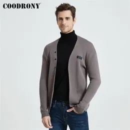 Marka coodrony Fashion Casual Knitwear Soft Warm Cardigan Men Ubranie jesień Zima Przybysze Sweter Pockets B11 201221