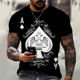 Sexy Designer Spade A 3D Printed Mens Tshirt Street Trend w stylu retro z krótkim rękawem TEES TRESE TEES 220607