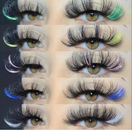 25mm color false eyelash Fluffy Lashes Dramatic Messy Long Makeup Wholesale 3d 5d 100% Cruelty Free Mink Lashes