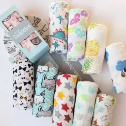 Spädbarn muslin filt häst flamingo djur baby swaddle baby nyfödda badrumshanddukar kläder