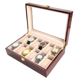 Caixas de assistir caixas 10 slots Slots Moda de luxo Casa Caixa de madeira armazenamento de alta qualidade para homens Relógios 200802-14