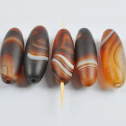 Pendanthalsband naturliga Carnelian Tibet Dzi Veins Loose Bead Gem Design Smycken för present Making S035 -tillkommande