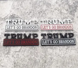 Decoración de la fiesta 1pc Trump Lets Go Brandon Car Sticker para Auto Truck Camina 3D Emblema Decal Auto Accessoriess 15x4cms