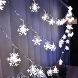 Strings liderou o Natal Fairy Fairy Light Outdoor Street Garland Winter Extension Cable para casa Navidad Ano Decoração Snowflake 2022Led