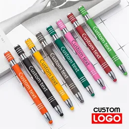 Multicolor Touch Screen Pen Metal Capacitive Ballpoint Pen Custom Gift Promotion Advertising Pen Student School Stationery 220712