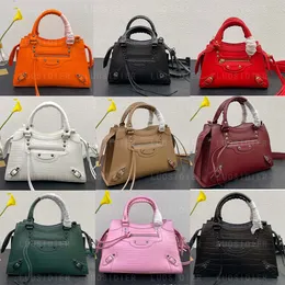 Bolsas de bolsas clássicas neo pequenas bolsas Cagole City Mini Crocodilo Preto Cruz Bady Bady Bolas de ombro de pele de bezerro Luxuris