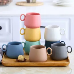 Creative Rainbow Ceramic Coffee Mug Pastell Color Cute Tea Tumbler Cup Tazas de Cafe Cups and Mugs Novty Latte Tumbler