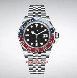 Süper Kalite İzle Saatı Basel Dünya 40mm GMT 126710 126710BRO Pepsi Kırmızı Mavi Jübile Bilezik ETA 2836 Hareket Mekanik Otomatik Erkek Saatler