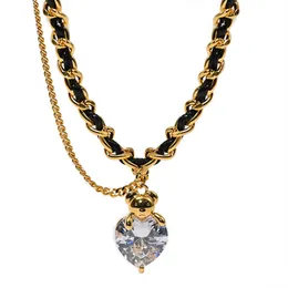 Brass 24k Gold Gold Plated Metal Metal Braed Urrat Heart Cardlace Feminino Colar de design de verão Jóias de moda de alta qualidade