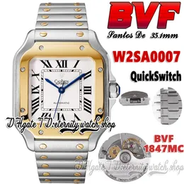 Bvf V3 Bv0007 Giappone Miyota 9015 Modifica 1847mc Orologio automatico da donna 35,1 mm Quadrante bianco Marcatori romani Interruttore rapido Oro bicolore