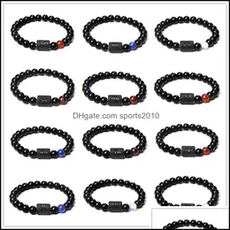 Arts And Crafts 8Mm Black Colorf Stone Beads 12 Constellation Couple Strands Pulsera Hombres Pulseras Para Mujeres Pseras Ma Sports2010 Dha2I