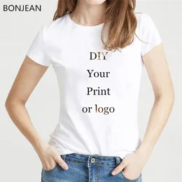 T-shirt con stampa personalizzata da donna Il tuo design fai da te po tee femme Summer White top t femminile compleanno t divertente 220614