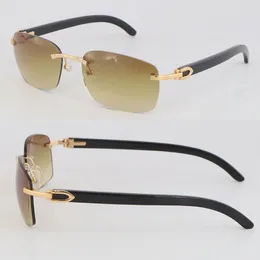 Novos óculos de sol de búfalo preto originais búfalo de metal sem aro 4189749 masculino fêmea de óculos de sol quadrado grande design clássico homem de mulher quadros de areia de areia de praia