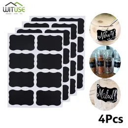 32pcs4 Setler Siyah Blackboard Sticker Kara Tahta Mutfak Baharat Etiket Çıkarmaları Ana Kavanozlar Şişeler Etiketler Etiketler 220727