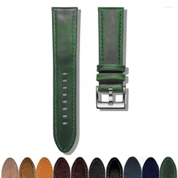 Uhrenarmbänder Hemsut Echtes Lederarmband Schnellverschluss Grünes Kalbsleder Ersatzarmband für Damen Herren 18 20 mm 22 mm Hele22