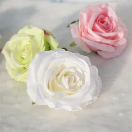 30pcs 12cm sztuczne głowice kwiatowe różowe jedwabne dekoracyjne dekoracje na imprezę Wedding Roses Bukiet biały różowy szampan