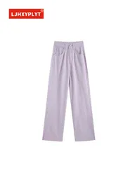 Purple Jeans Women's Summer Thin Section Korean Version Straight Loose High midja All-Match High Street Denim Trousers Ins Tide L220726