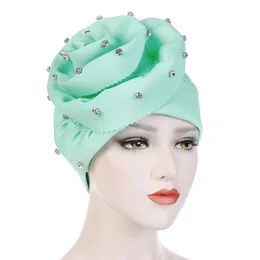Big Flower Cotton Women Hijabs Islamic Scarf Scarves Lady Hat India Cap Muslim Turban Hats Beanie Hat Hair Accessories