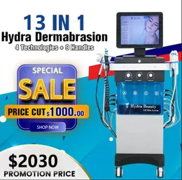Hög kvalitet 13 i 1 Diamond Microdermabrasion Beauty Machine Oxygen Skinvård Hydra vatten Aqua Dermabrasion Peeling Spa Equipment
