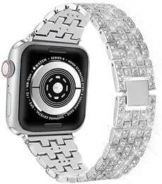 Cinturini per polsini in metallo con strass in acciaio inossidabile con diamanti per Apple Watch45mm 41mm 44mm 40mm 38mm 42mm Cinturini bling per iWatch serie 7 6 SE 5 4 3 2 1 Lady Smart Strap