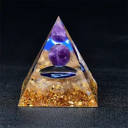 Ametyst orgone piramidy emf ochrona kwarc Reiki Meditation Orgonit Decor