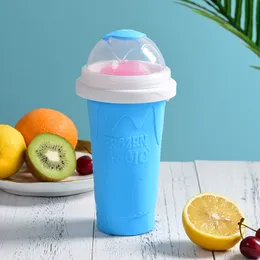 2022 Summer Reusable Custom Silicone Cup, Creative Cream Squeeze Slushy Maker Ice Cup