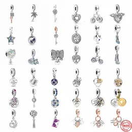 925 Silver Fit Pandora Charm 925 Bracelet Friend Starfish Key Life Tree Charms مجموعة قلادة DIY Gine Beads Jewelry