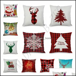 202 desenhos Caso de travesseiro Papai Noel Árvore de natal Snowman Elk Colorf ER Home Sofá Decoração de Carro Fronha Drop Drop 2021 Suprimentos de cama