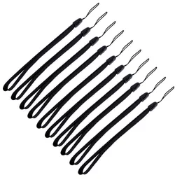 10pcs/set cordangola filo da polso cinghia di protezione nera protezione da selfie torcia per la corda del telefono pino mobile stick mobile