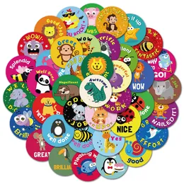 Waterproof sticker 50 PCs Cute Kids Motivational Reward Stickers Pack for Parents Teacher Encourage Student Boys Girls Animal Styles Vinyl Decals Car stickers