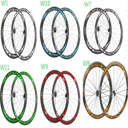 Nyaste stil full kolfirbercykelhjul gul/grön/blå/röd/rosa cykelkolor hjul hjul fram 38 mm bakre 50mm cykelhjul gjord i taiwan