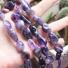 Vacker naturlig 5-16mm purplecrystal freeform form lösa pärlor smycken halsband 18 "kedjor morr22